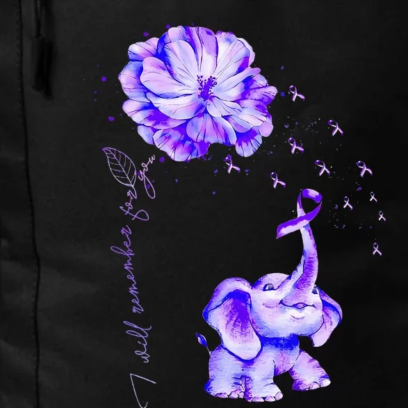 ILl Remember For You Purple Elephant AlzheimerS Awareness Daily Commute Backpack