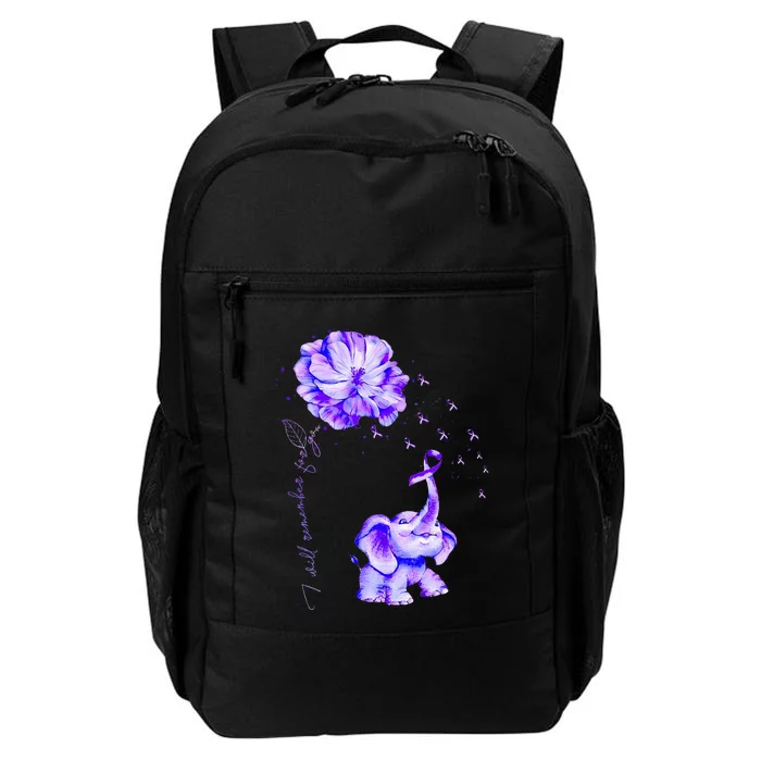 ILl Remember For You Purple Elephant AlzheimerS Awareness Daily Commute Backpack