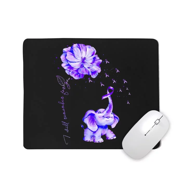 ILl Remember For You Purple Elephant AlzheimerS Awareness Mousepad