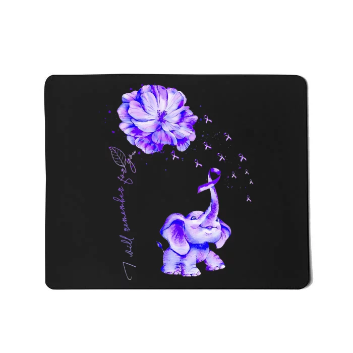 ILl Remember For You Purple Elephant AlzheimerS Awareness Mousepad