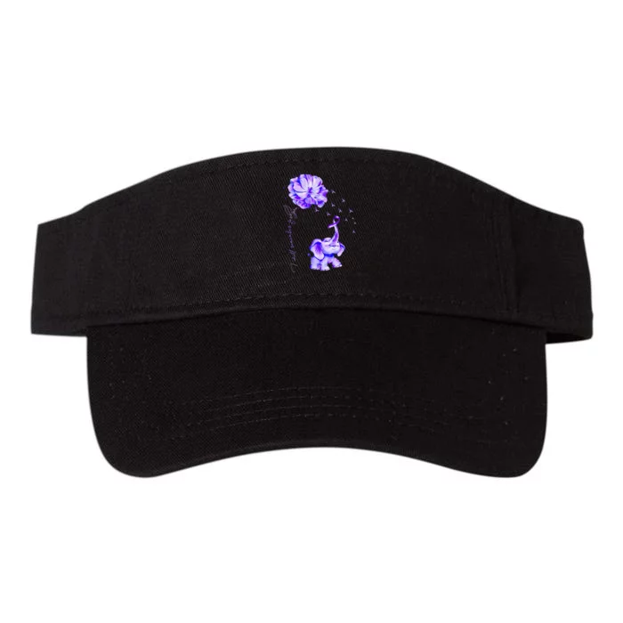 ILl Remember For You Purple Elephant AlzheimerS Awareness Valucap Bio-Washed Visor