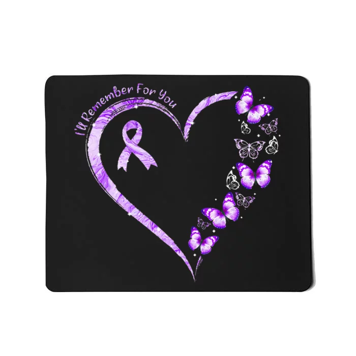 Ill Remember For You Purple Butterfly Alzheimers Awareness Mousepad