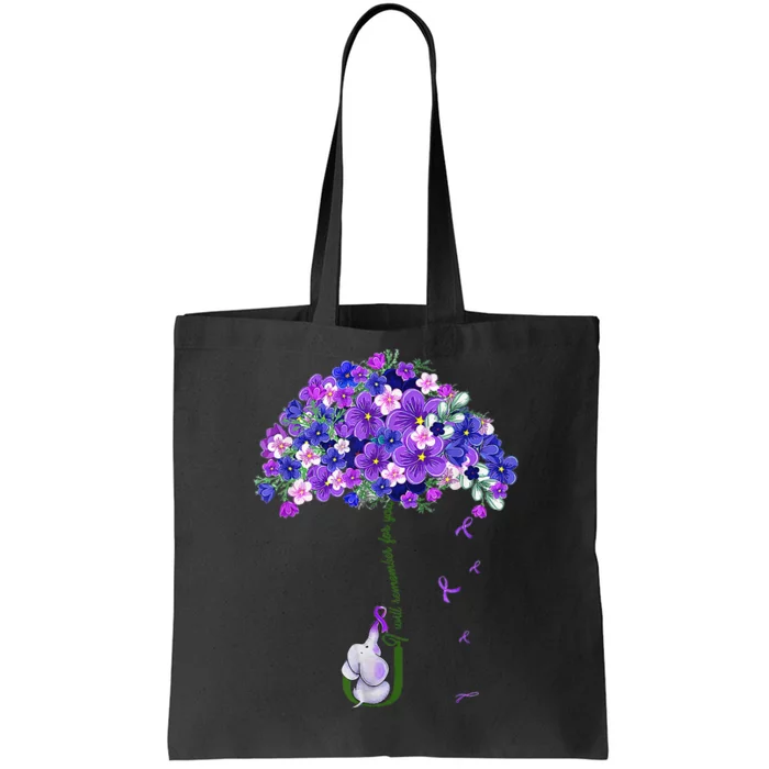 ILl Remember For You Purple Elephant AlzheimerS Awareness Tote Bag