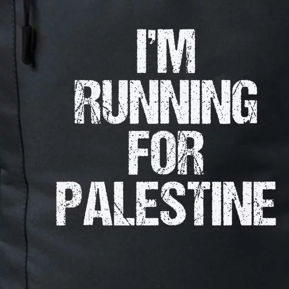 IM Running For Palestine White Letters Daily Commute Backpack