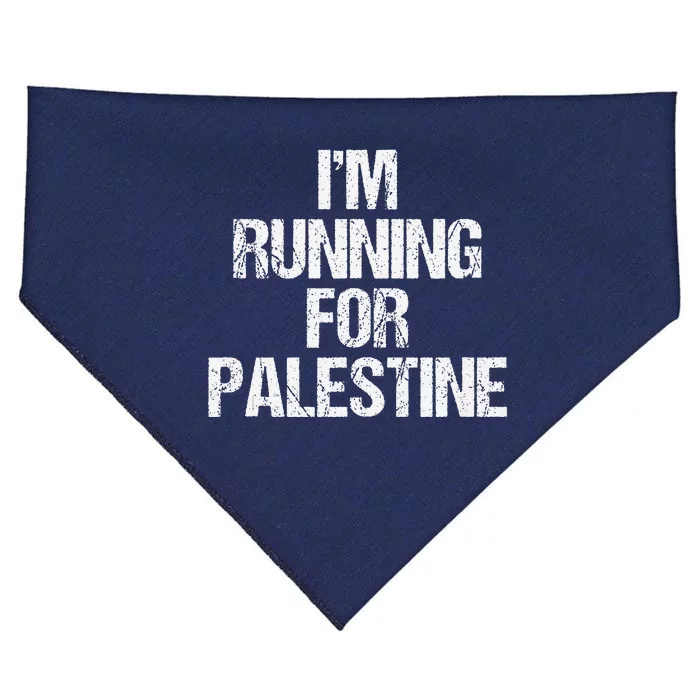 IM Running For Palestine White Letters USA-Made Doggie Bandana