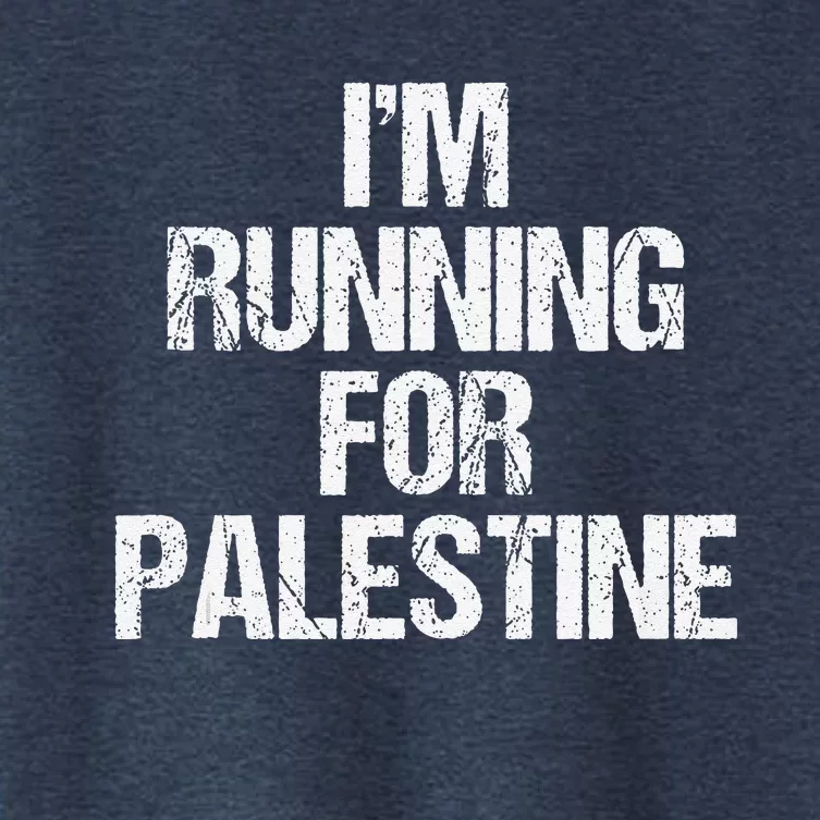 IM Running For Palestine White Letters Women's Crop Top Tee