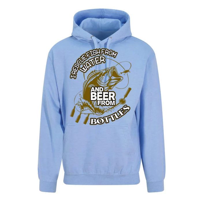 I Rescue Fish From Water And Beer From Bottles Funny Gift Unisex Surf Hoodie