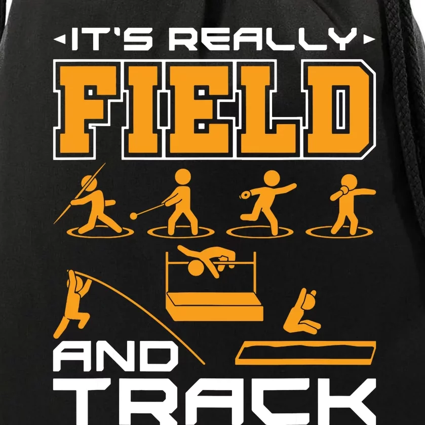 Its Really Field And Track Funny Quote Drawstring Bag