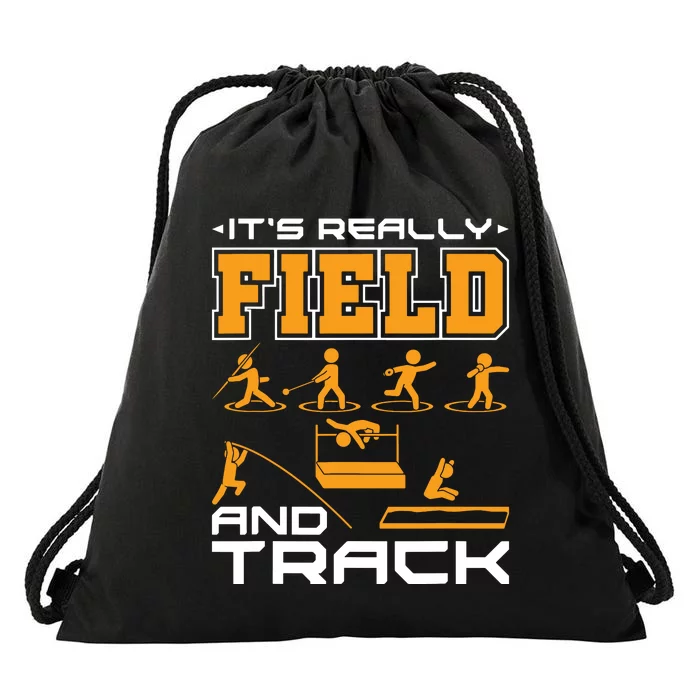 Its Really Field And Track Funny Quote Drawstring Bag