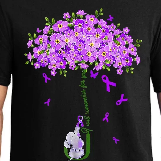 ILl Remember For You Purple Elephant AlzheimerS Awareness Pajama Set