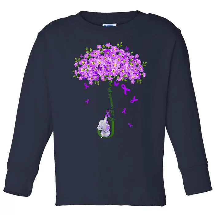 ILl Remember For You Purple Elephant AlzheimerS Awareness Toddler Long Sleeve Shirt