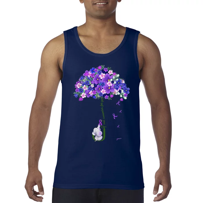 ILl Remember For You Purple Elephant AlzheimerS Awareness Tank Top