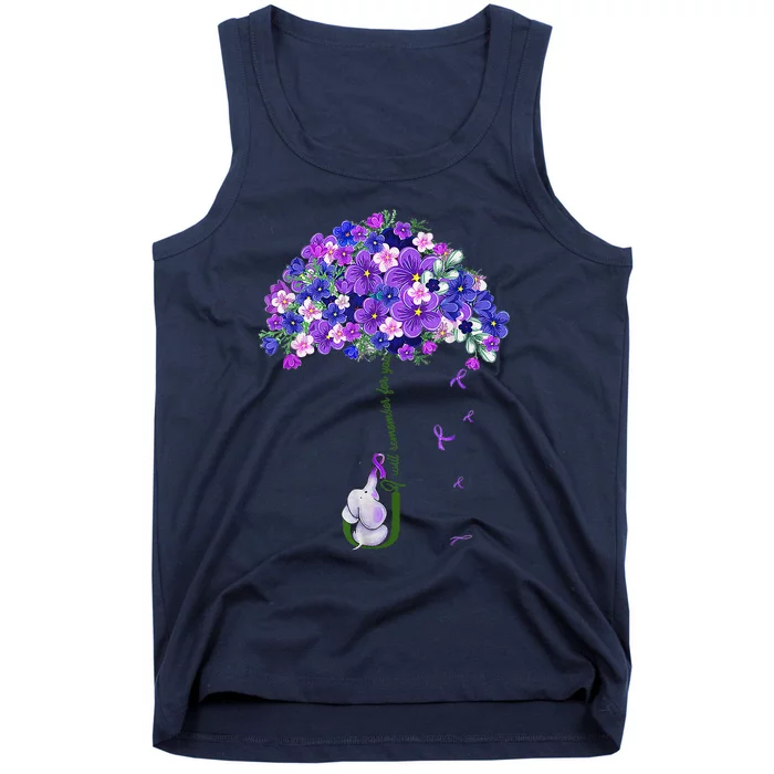 ILl Remember For You Purple Elephant AlzheimerS Awareness Tank Top