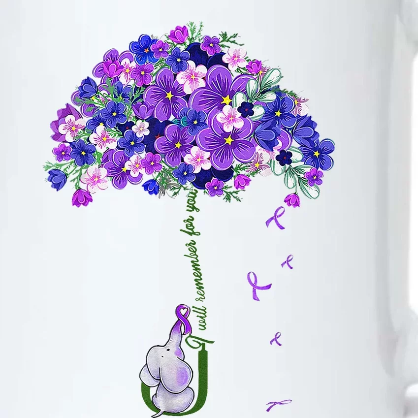 ILl Remember For You Purple Elephant AlzheimerS Awareness Black Color Changing Mug