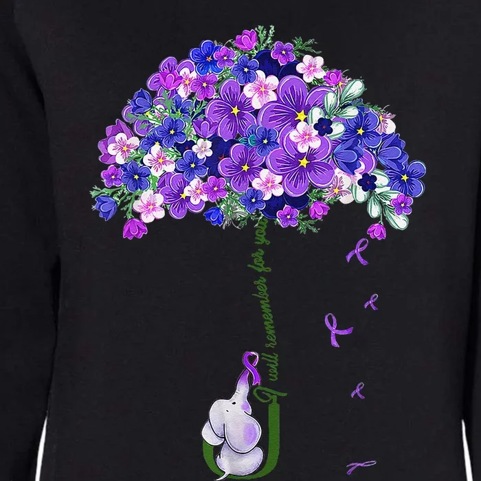 ILl Remember For You Purple Elephant AlzheimerS Awareness Womens California Wash Sweatshirt