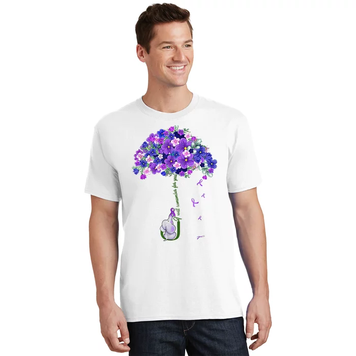 ILl Remember For You Purple Elephant AlzheimerS Awareness T-Shirt