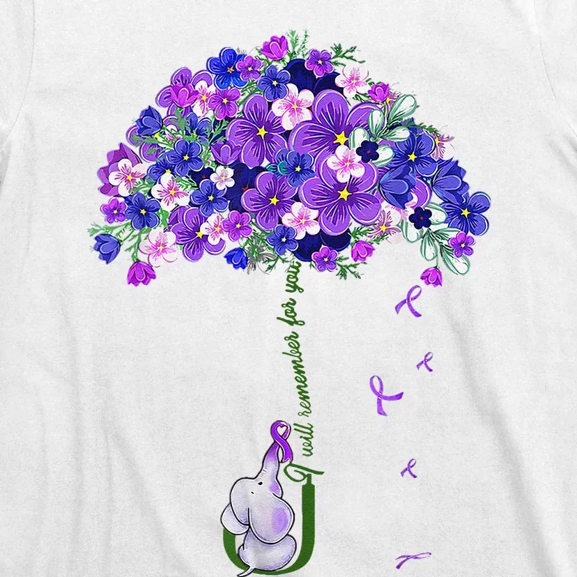 ILl Remember For You Purple Elephant AlzheimerS Awareness T-Shirt