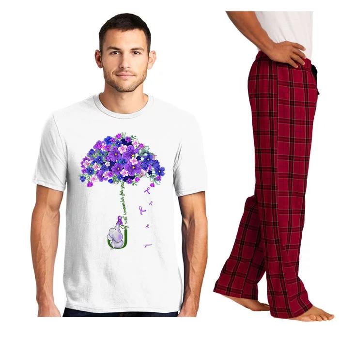 ILl Remember For You Purple Elephant AlzheimerS Awareness Pajama Set