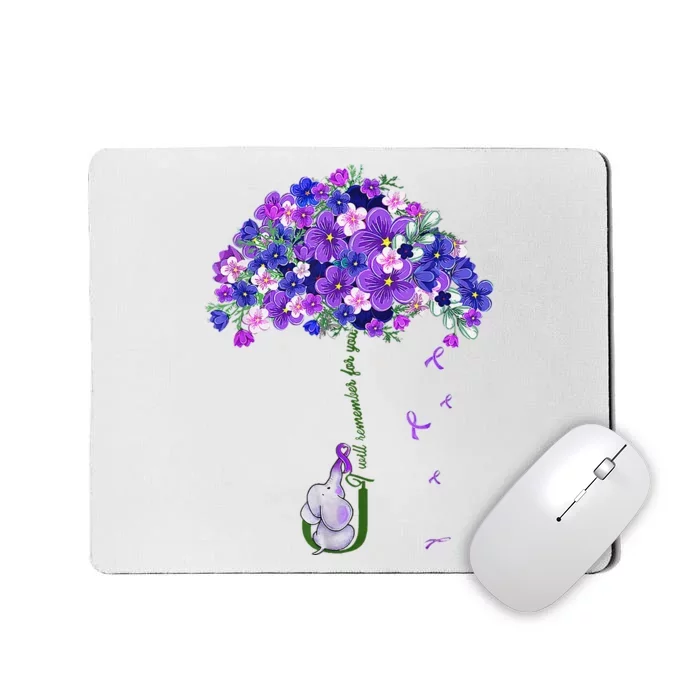 ILl Remember For You Purple Elephant AlzheimerS Awareness Mousepad