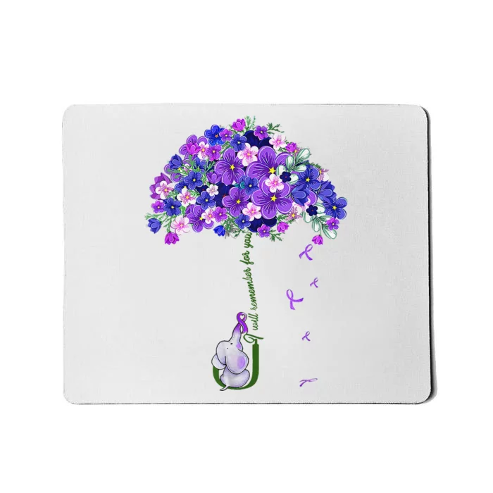 ILl Remember For You Purple Elephant AlzheimerS Awareness Mousepad