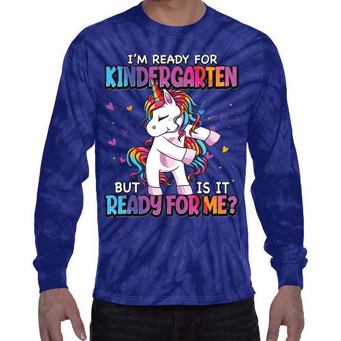 Im Ready For Kindergarten Back To School Kindergarten Girl Tie-Dye Long Sleeve Shirt