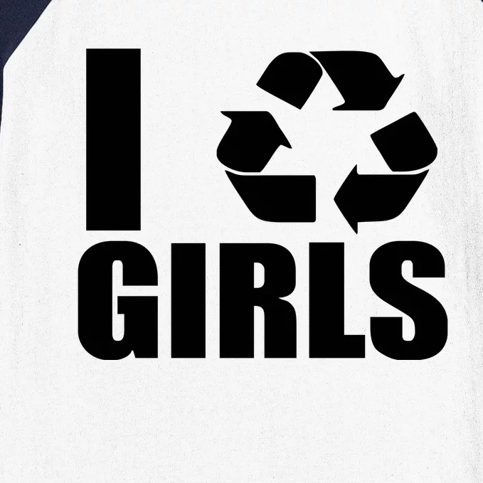 I Recycle Girls Funny Baseball Sleeve Shirt