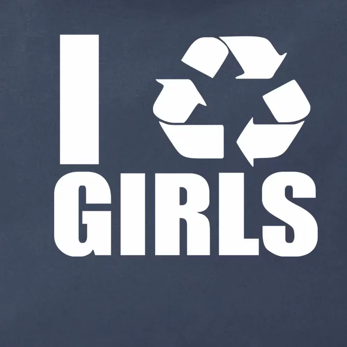 I Recycle Girls Funny Zip Tote Bag