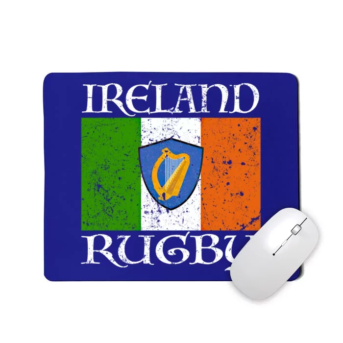 Ireland Rugby Gift Vintage Irish Flag Rugby Fan Gift Idea Mousepad