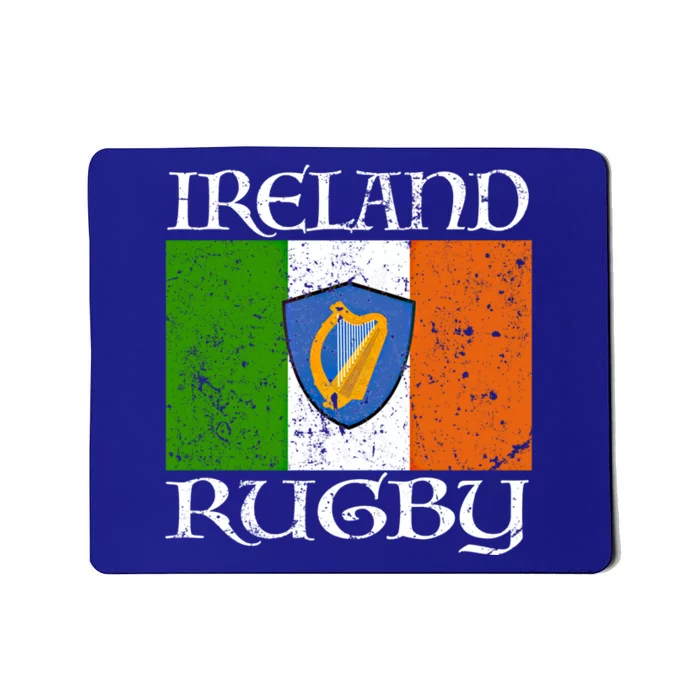 Ireland Rugby Gift Vintage Irish Flag Rugby Fan Gift Idea Mousepad