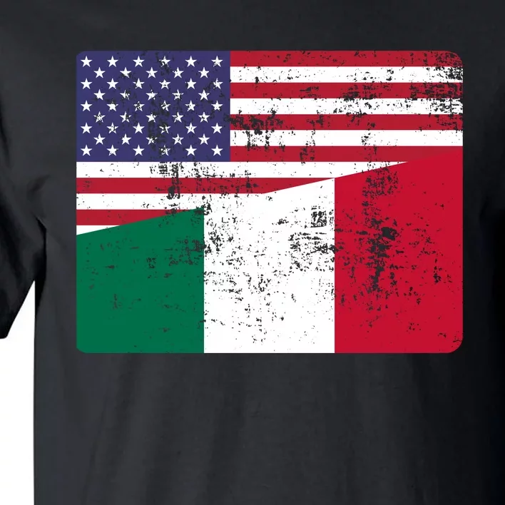 ITALIAN ROOTS Half American Flag USA ITALY FLAG Tall T-Shirt