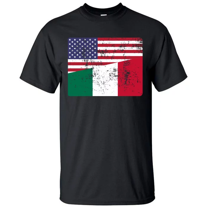 ITALIAN ROOTS Half American Flag USA ITALY FLAG Tall T-Shirt