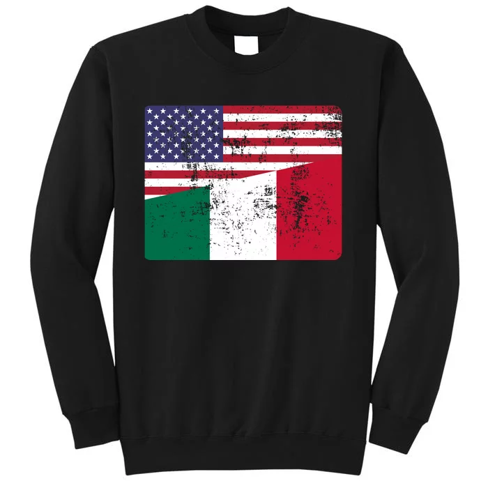 ITALIAN ROOTS Half American Flag USA ITALY FLAG Tall Sweatshirt