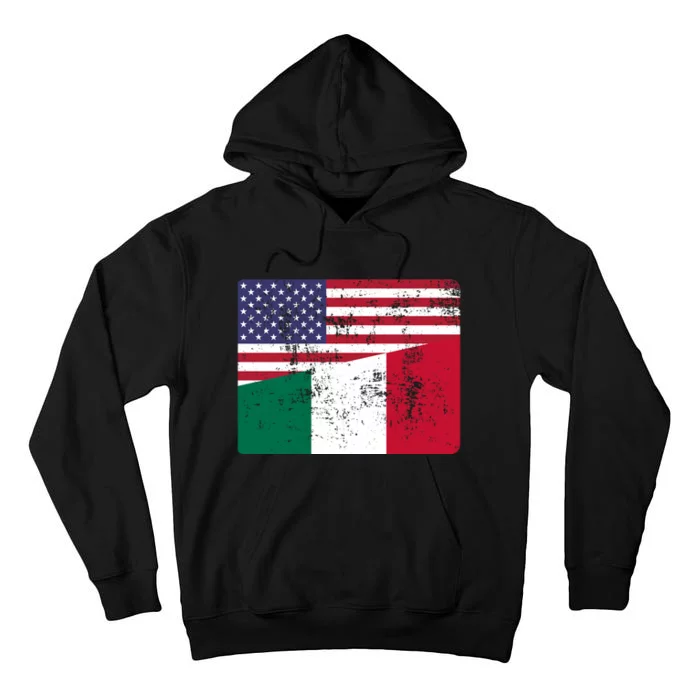 ITALIAN ROOTS Half American Flag USA ITALY FLAG Tall Hoodie