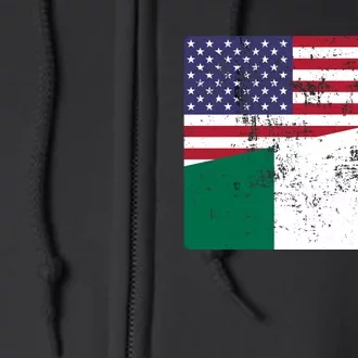 ITALIAN ROOTS Half American Flag USA ITALY FLAG Full Zip Hoodie