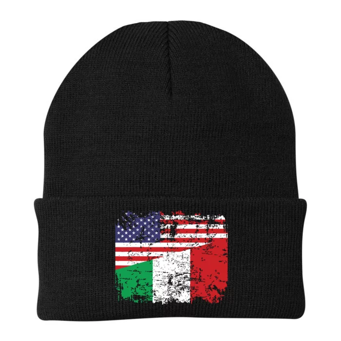 ITALIAN ROOTS Half American Flag USA ITALY FLAG Knit Cap Winter Beanie