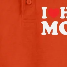 I Red Heart Love Hot Mom Of My Dad Husband Gift Dry Zone Grid Performance Polo