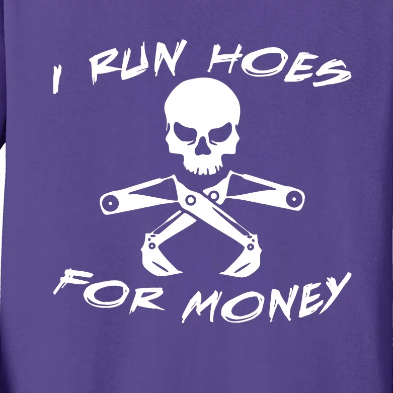 I Run Hoes For Money Kids Long Sleeve Shirt