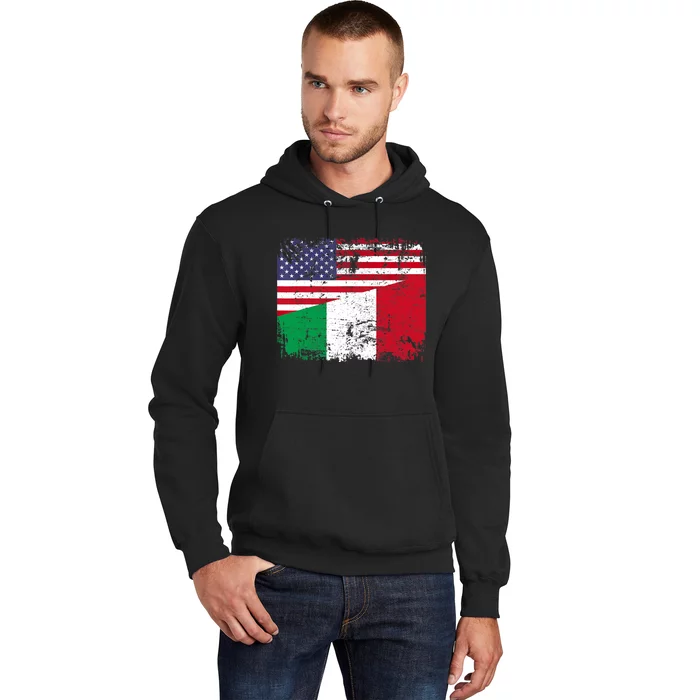 ITALIAN ROOTS | Half American Flag | USA ITALY FLAG TShirt Hoodie