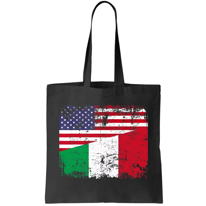 ITALIAN ROOTS | Half American Flag | USA ITALY FLAG TShirt Tote Bag