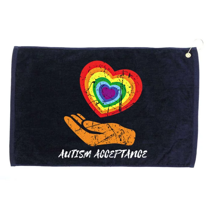 Infinity Rainbow Heart Design Acceptance Utism Gift Grommeted Golf Towel