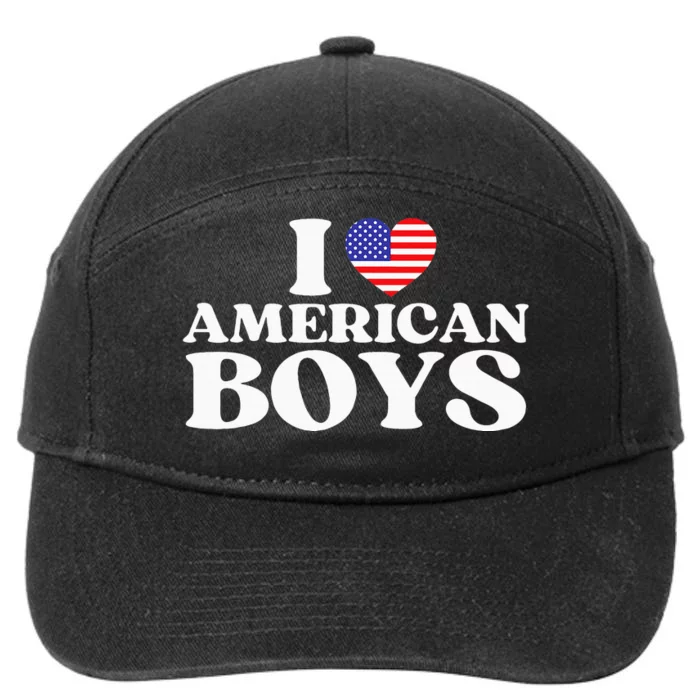 I Red Heart Usa America 7-Panel Snapback Hat