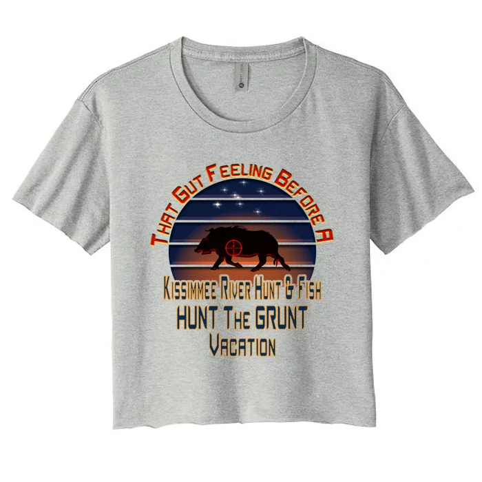 Immee River Hunt And Fishing Vacation Gift Women's Crop Top Tee