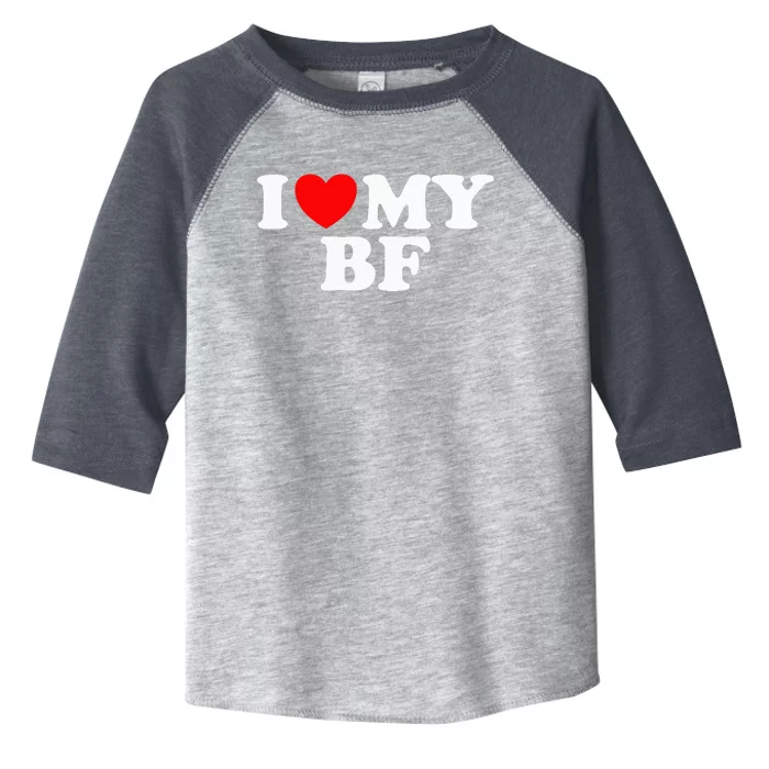 I Red Heart My Boyfriend Bf I Love My Boyfriend Toddler Fine Jersey T-Shirt