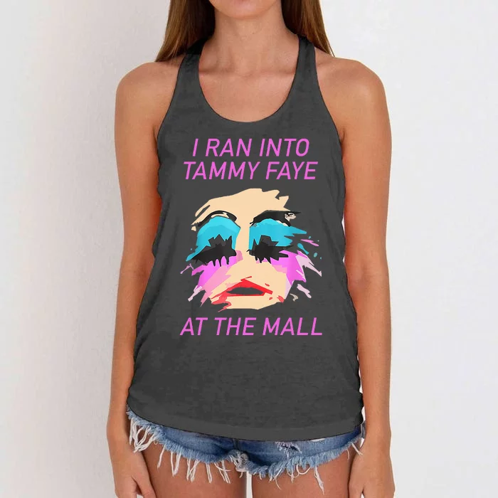 I Ran Into Tammy Faye Bakker At The Mall Women's Knotted Racerback Tank