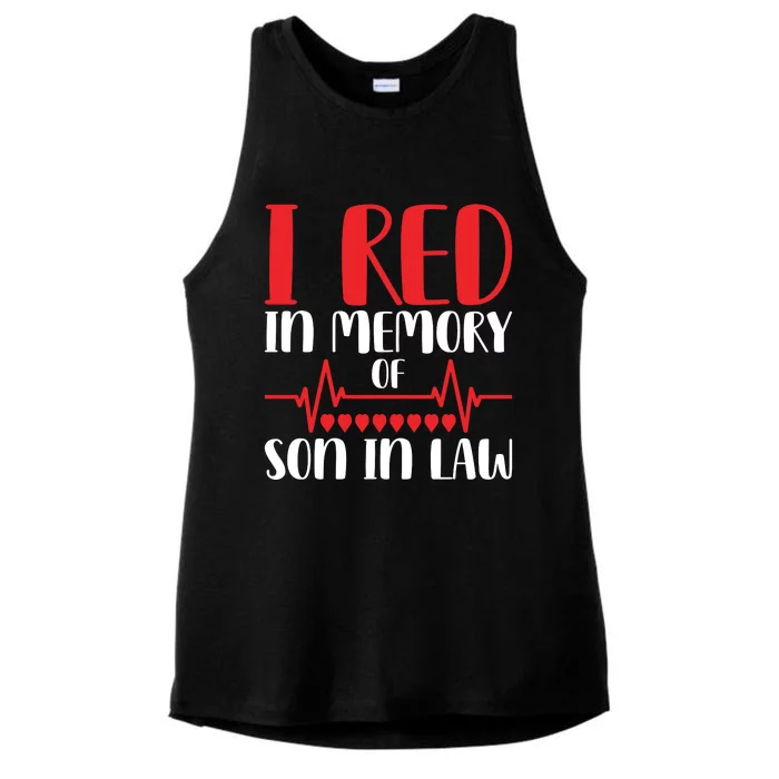 I Red In Memory Of Son In Law T S Ladies Tri-Blend Wicking Tank