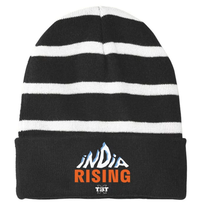 India Rising Striped Beanie with Solid Band