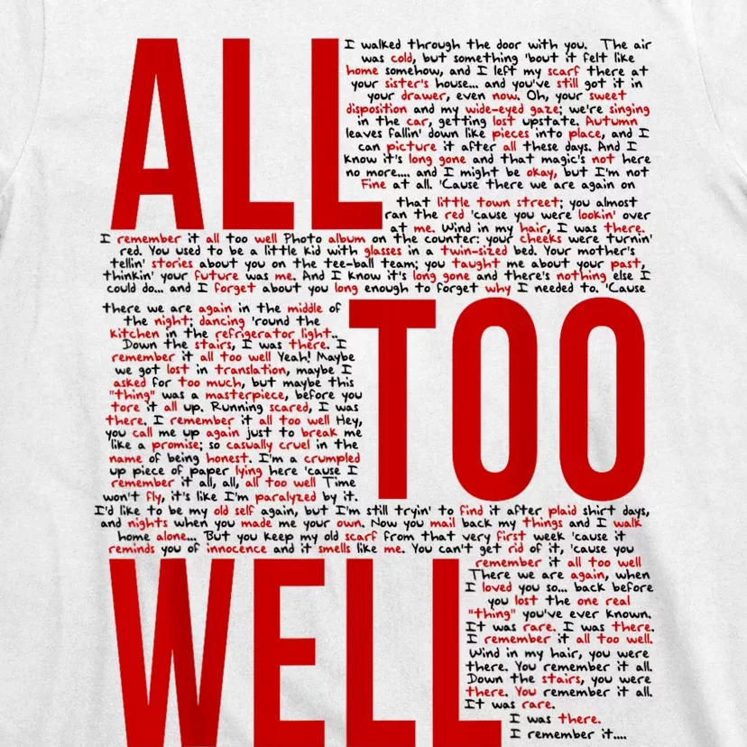 I Remember It All Too Well T-Shirt