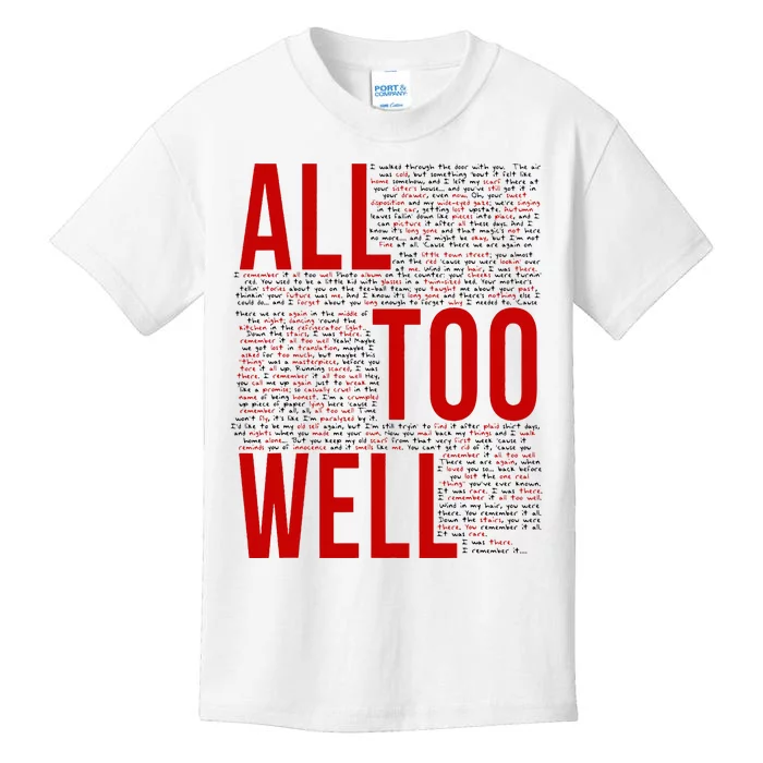 I Remember It All Too Well Kids T-Shirt