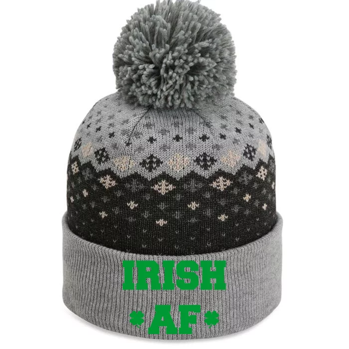 Irish AF St Patrick's Day Clover The Baniff Cuffed Pom Beanie