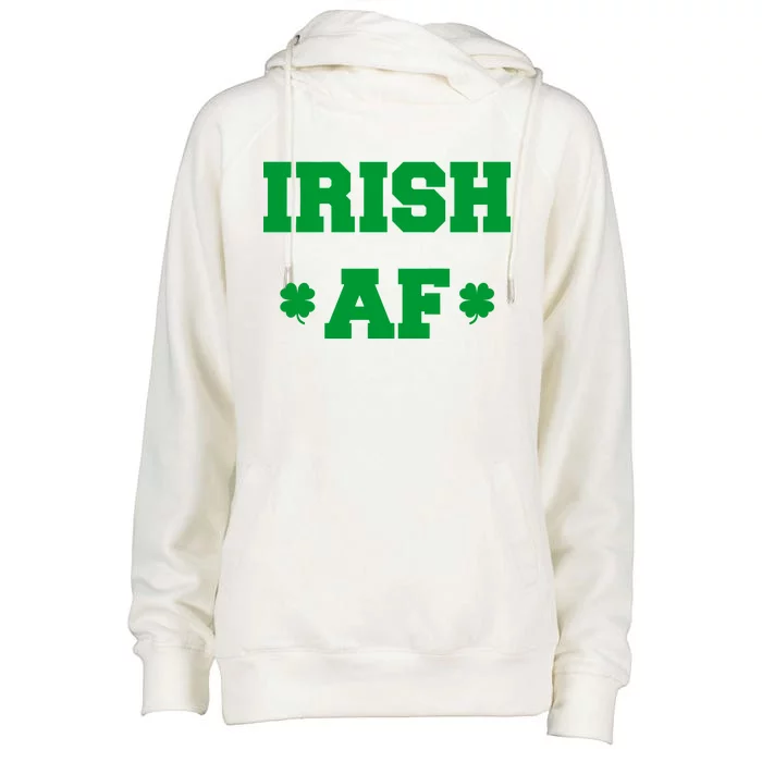 Irish AF St Patrick's Day Clover Womens Funnel Neck Pullover Hood